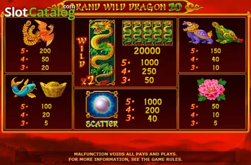 Skärmdump7. Grand Wild Dragon 20 slot