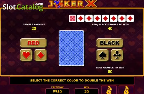 Risk Game screen. Joker X slot