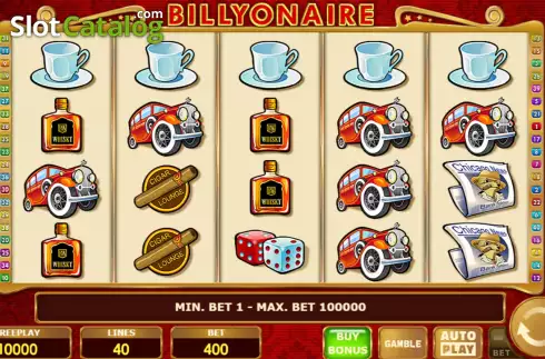 Game screen. Billyonaire Bonus Buy slot