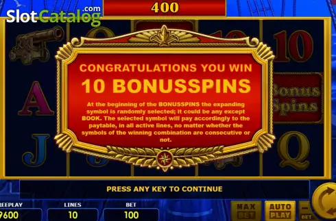Free Spins Win Screen 2. Book of Admiral slot