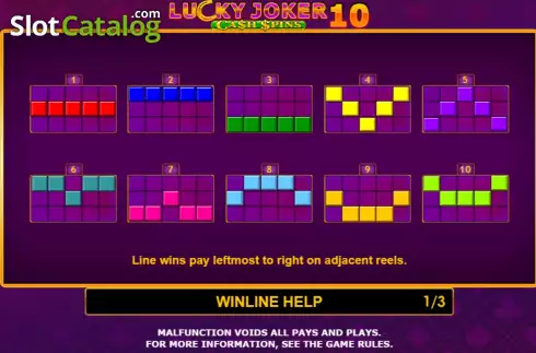 Pantalla7. Lucky Joker 10 Cash Spins Tragamonedas 