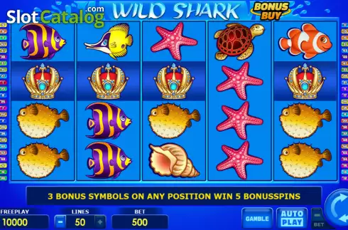 Reel screen. Wild Shark Bonus Buy slot