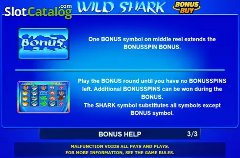 Free Spins screen. Wild Shark Bonus Buy slot