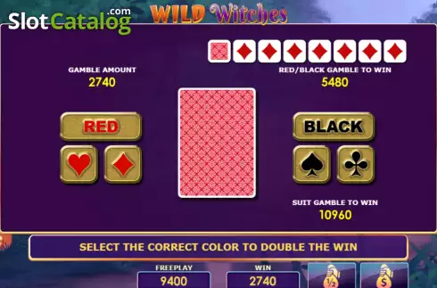 Game Risk screen. Wild Witches (Amatic Industries) slot