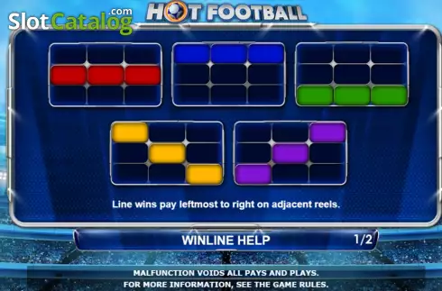 PayLines screen. Hot Football slot
