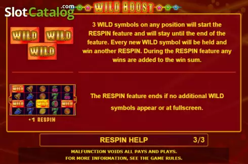 Features screen 2. Wild Boost slot