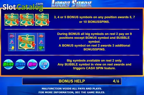 Game Features screen 3. Lucky Shark slot