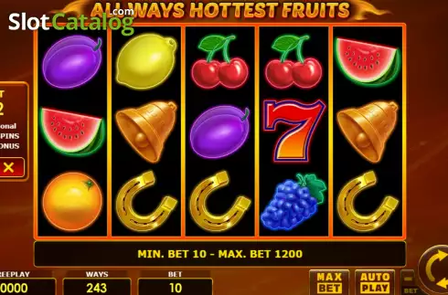 Game screen. Allways Hottest Fruits slot