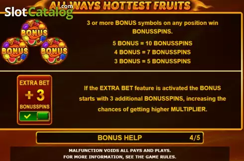 Game Features screen 3. Allways Hottest Fruits slot