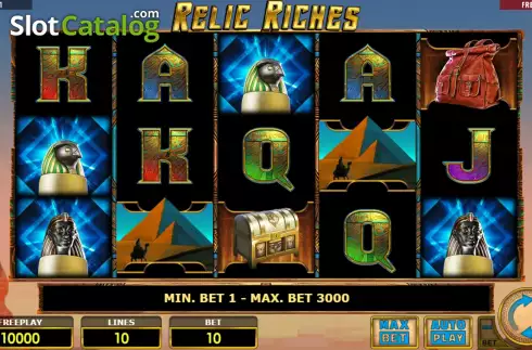 Reel Screen. Relic Riches slot