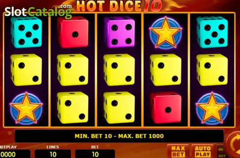 Game screen. Hot Dice 10 (Amatic Industries) slot