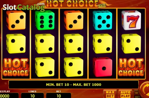 Game screen. Hot Choice Dice slot
