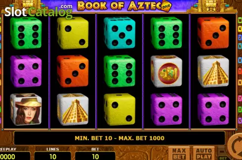Game screen. Book of Aztec Dice slot