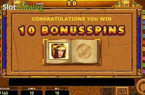 Free Spins screen. Book of Aztec Dice slot