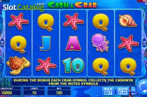 Game Screen. Cash & Crab slot