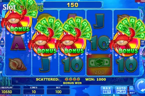 Free Spins Win Screen. Cash & Crab slot