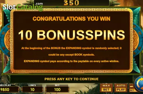 Free Spins Win Screen 2. Book of Montezuma slot