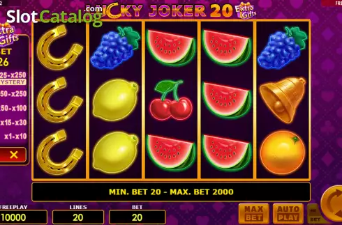 Reels screen. Lucky Joker 20 Extra Gifts slot
