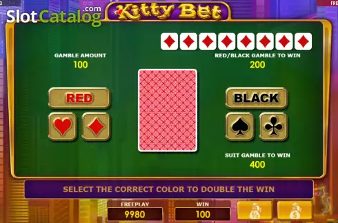 Risk Game screen. Kitty Bet slot