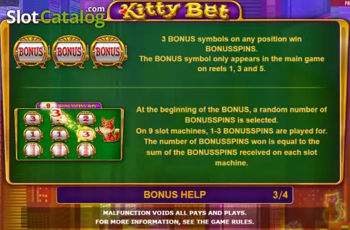 Free Spins screen. Kitty Bet slot