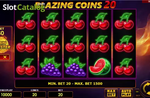 画面2. Blazing Coins 20 カジノスロット
