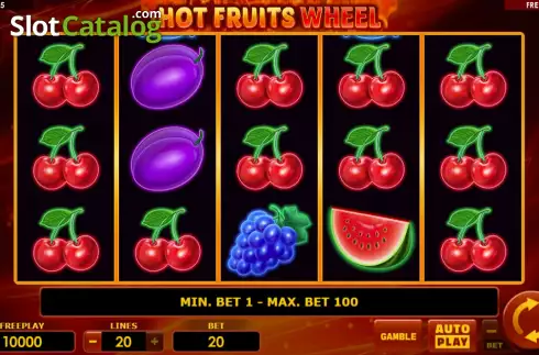 Reels screen. Hot Fruits Wheel (Amatic Industries) slot