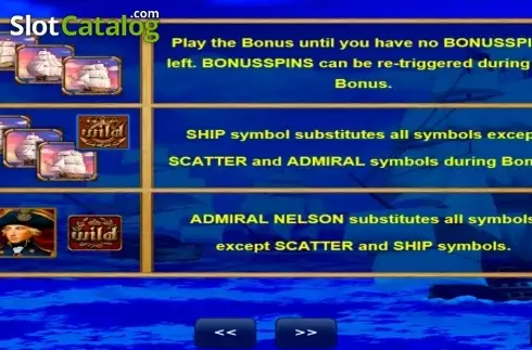 Bildschirm5. Admiral Nelson slot