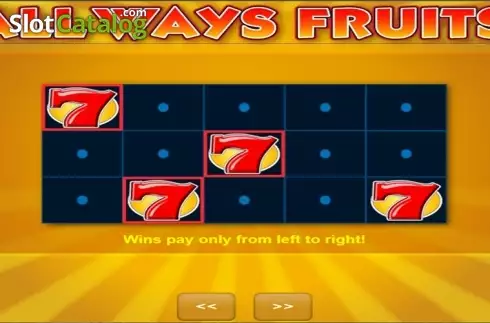 画面3. All Ways Fruits カジノスロット