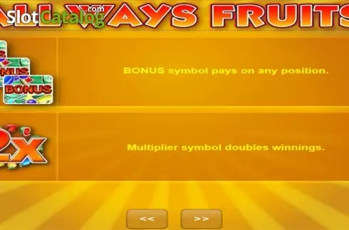 Ecran5. All Ways Fruits slot