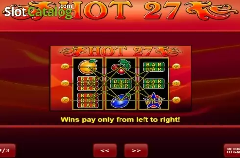 Paytable 2. Hot 27 slot