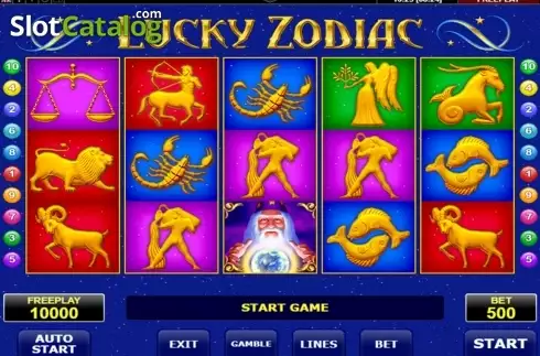 Reels screen. Lucky Zodiac (Amatic) slot