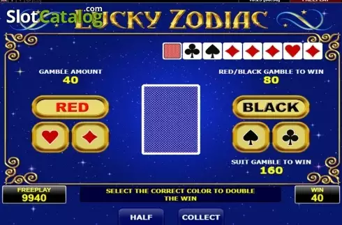 Gamble screen. Lucky Zodiac (Amatic) slot