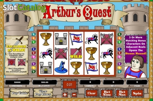 Reel Screen. Arthur's Quest slot