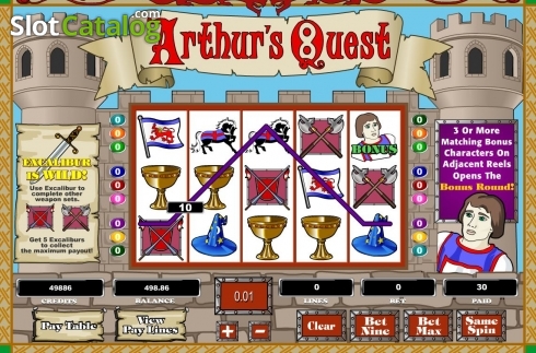 Win Screen. Arthur's Quest slot