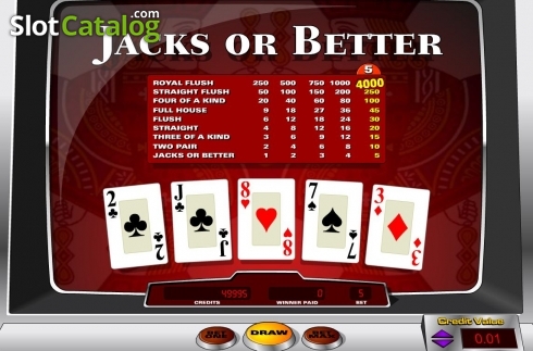 Game Screen 1. Jacks or Better (Amaya) slot