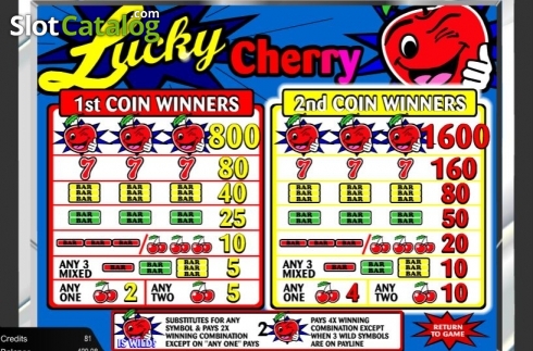 Paytable. Lucky Cherry (Amaya) slot