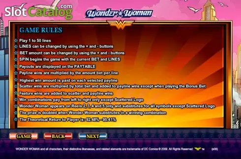 Bildschirm5. Wonder Woman (Amaya) slot