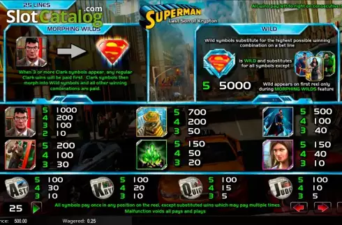 Schermo2. Superman: Last Son of Krypton slot