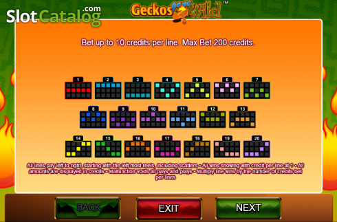 画面2. Geckos Gone Wild カジノスロット