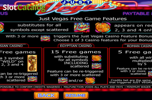 Bildschirm3. Just Vegas slot