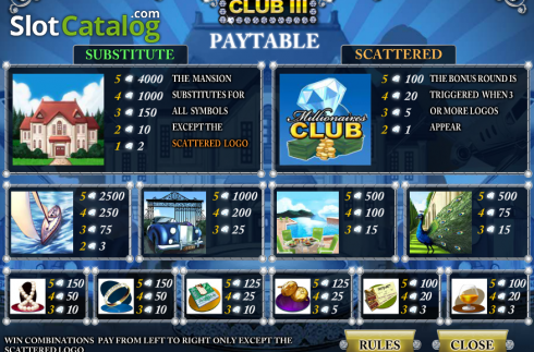 Skärmdump2. Millionaires Club III slot