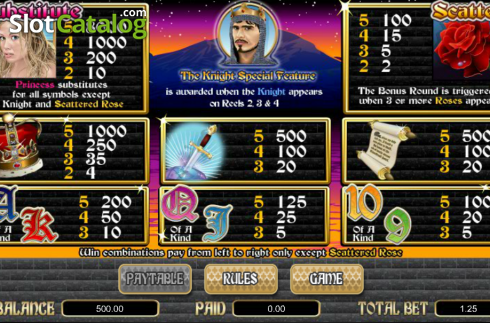 Bildschirm2. Quest of Kings slot
