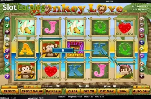 Win screen. Monkey Love slot
