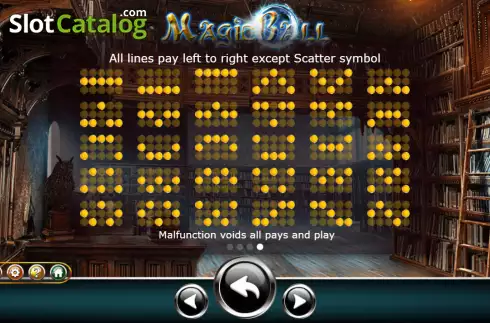 Paylines screen. Magic Ball (Ameba) slot
