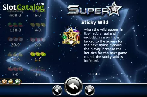 Sticky Wild screen. Super Star (Ameba) slot