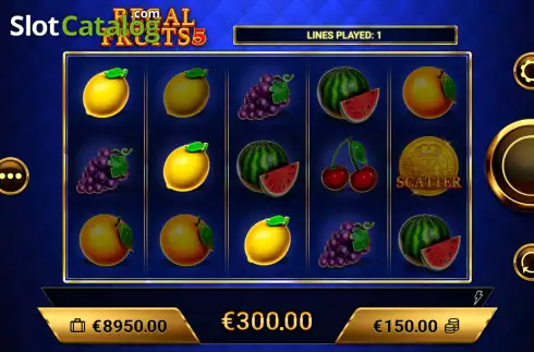 Win Screen. Regal Fruits 5 slot
