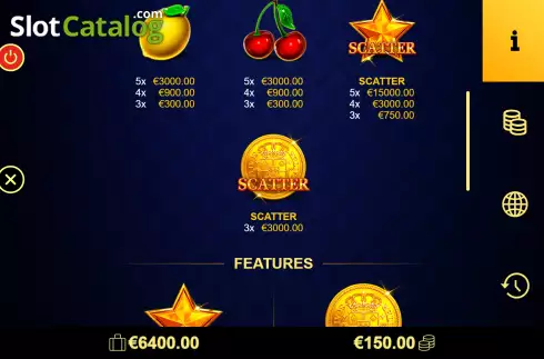 Paytable 2. Regal Fruits 5 slot