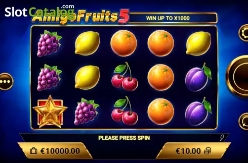 Reel Screen. Amigo Fruits 5 slot