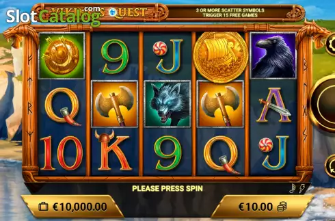 Game screen. Viking's Quest slot