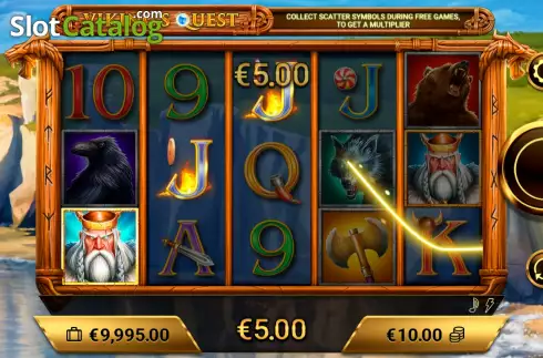 Win screen. Viking's Quest slot